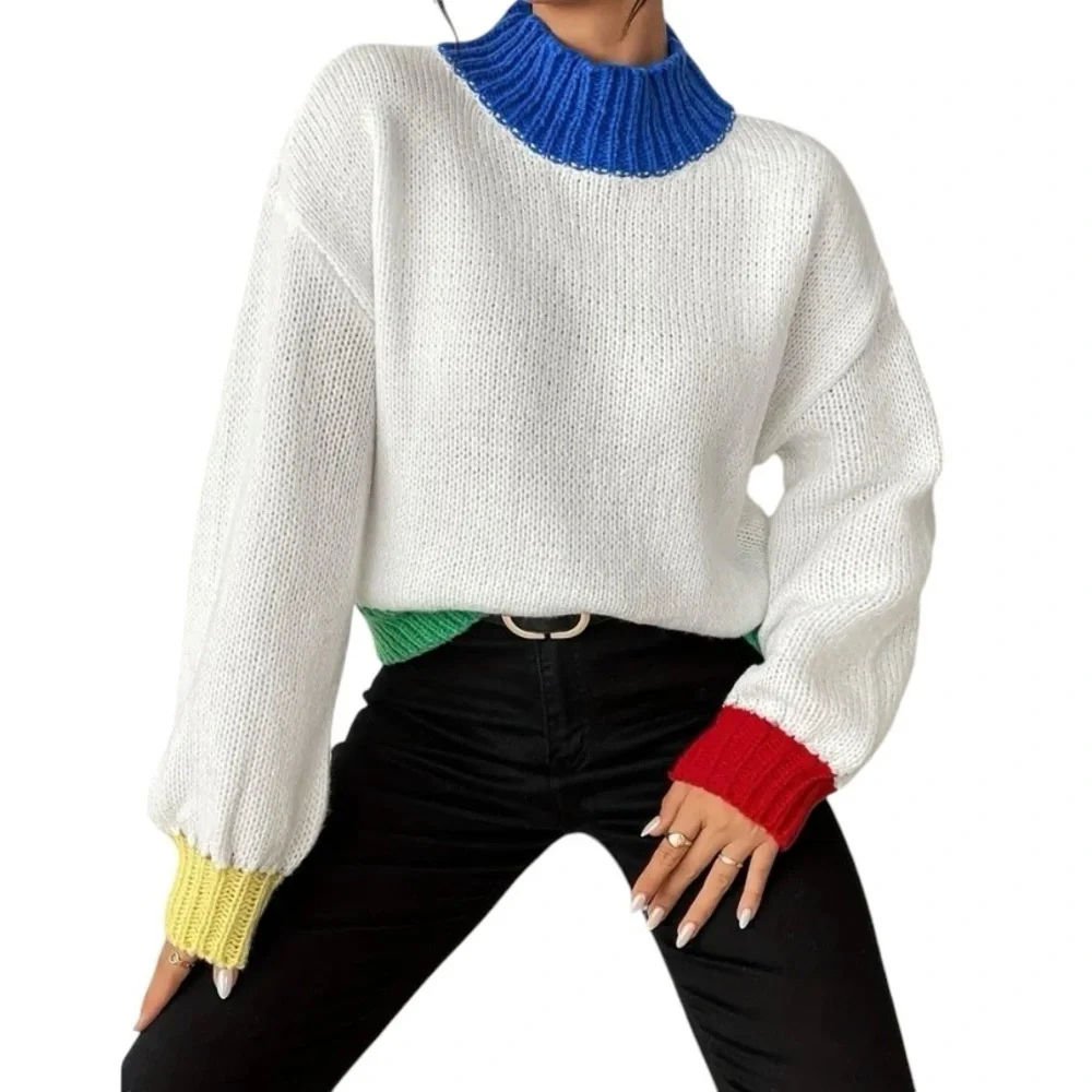 Colorblock High Neck Sweater - Picture 6 of 13